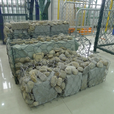 Tray + Plastik Film Gabion pagar Sistem Galvanized Basket Batu Kandang
