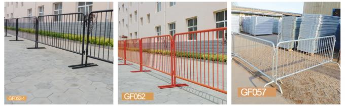 Bervariasi Kaki Crowd Barrier Fencing Safety Orange Pvc Coated 40 Inch Height 0