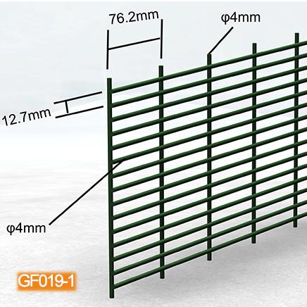 2.2m Tinggi Anti Climb Security Fencing 358 Pvc Coated Green Color Dengan H Type Post 1