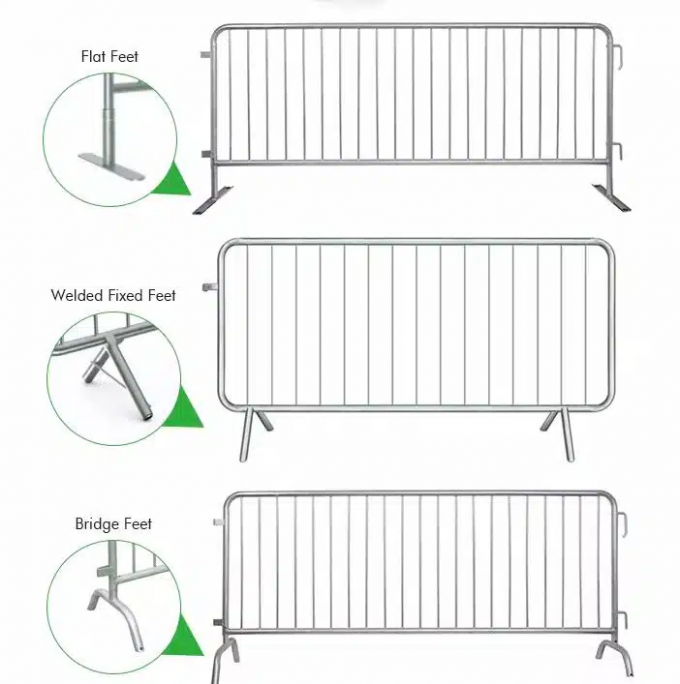 Tugas berat Galvanized Baja Barrikade Konser Low Maintenance 8