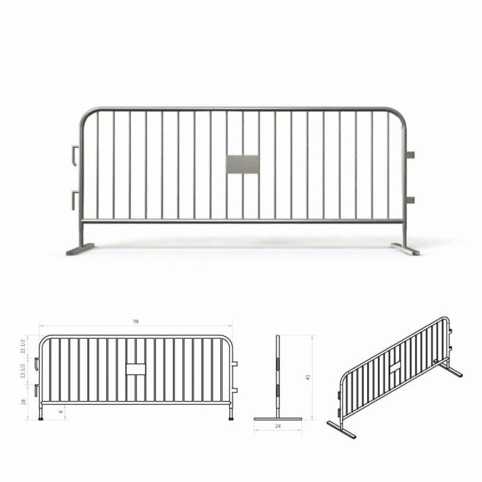 Tugas berat Galvanized Baja Barrikade Konser Low Maintenance 11