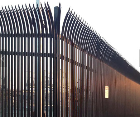 Metal Hitam Keamanan 6x8 Steel Piket Pagar Tombak Pagar Panel Taman Luar Galvanized Logam Logam Pagar Panel