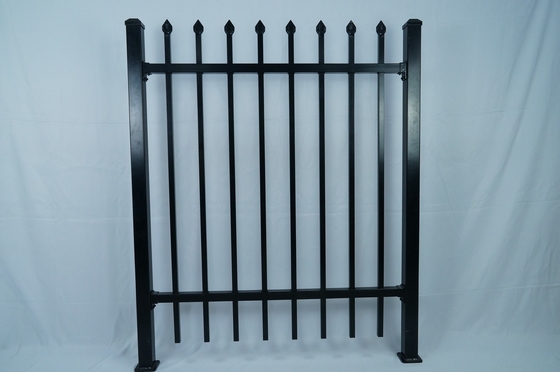 Front Yard Steel Picket Fencing Panels Rail 25*25mm atau 40*40mm Biru Putih Hitam Hijau
