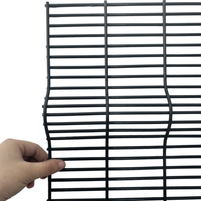 358 Pencuri Pagar Hitam Welded Wire Mesh Pagar Panel Keamanan tinggi
