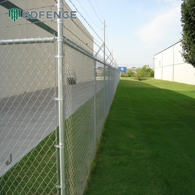 Teknik Woven 5ft Galvanized Chain Link Fence Dengan PVC Coated Wire Mesh Dan Hot Dip Galvanizing