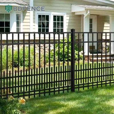 Galvanized Powder Coated Black Welded Metal Pipe Steel Fence Panel pagar besi tempa