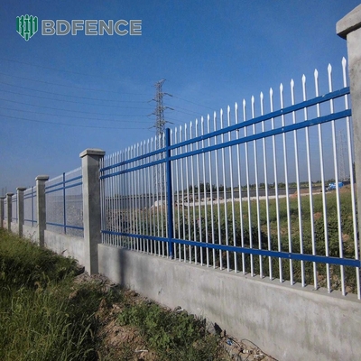 Galvanized Powder Coated Black Welded Metal Pipe Steel Fence Panel pagar besi tempa