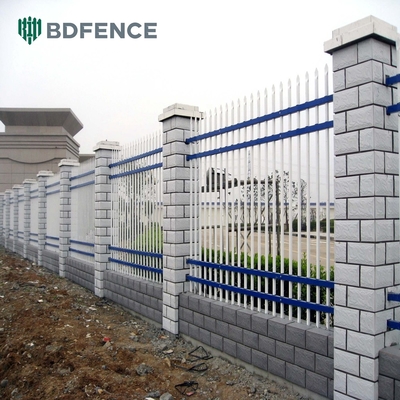 Galvanized Powder Coated Black Welded Metal Pipe Steel Fence Panel pagar besi tempa
