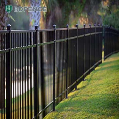 Custom Residential Steel Fencing Black Metal Picket Dekoratif pagar besi tempa pagar baja hias