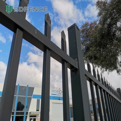 Custom Residential Steel Fencing Black Metal Picket Dekoratif pagar besi tempa pagar baja hias