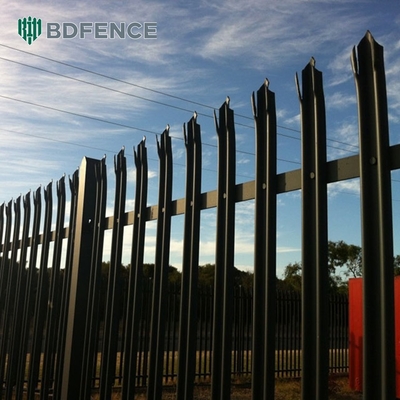 High Security Galvanized Metal Palisade Tubular Fence Untuk Mudah perakitan Dan Berkelanjutan