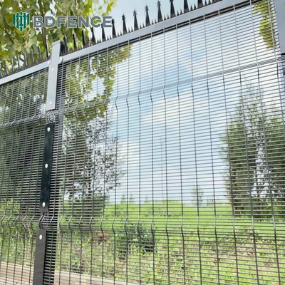 Panel Pagar Keamanan Tinggi yang dapat disesuaikan Pagar kawat mesh lubang kecil Arsitektur Anti Climb 358 Pagar atau keamanan