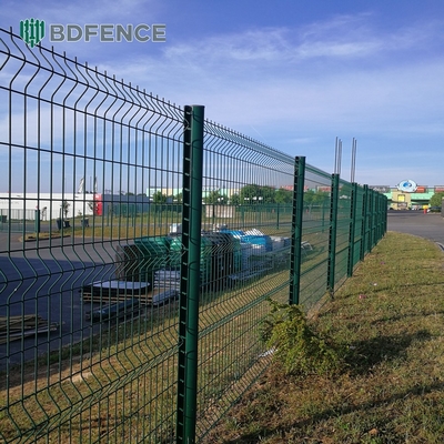 Mudah Instalasi Taman Perimeter Keamanan Disesuaikan 3D melengkung Iron Wire Mesh Pagar Bentuk Peach Post pagar