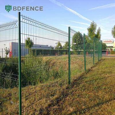 3mm 3d Pagar Panel dilapisi Border Green Garden Wire Mesh Pagar Dengan V Lipat