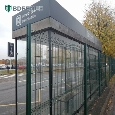 3mm 3d Pagar Panel dilapisi Border Green Garden Wire Mesh Pagar Dengan V Lipat