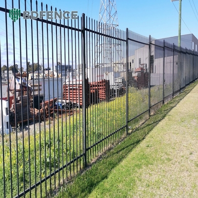 6Ftx8Ft Kebun Black Metal Pagar anti karat Galvanized Steel Pagar