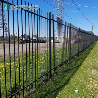 6Ftx8Ft Kebun Black Metal Pagar anti karat Galvanized Steel Pagar