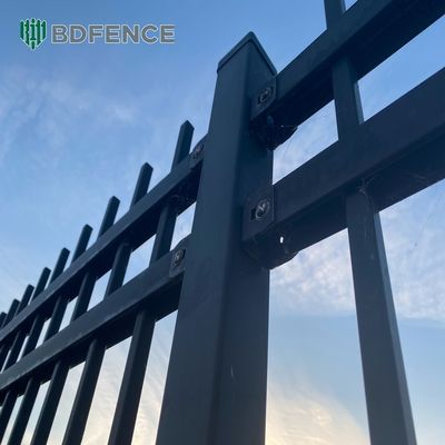 Tombak Tubular Black Powder Galvanized Steel Metal Fence Aluminium Iron Steel Fence Square Round Tube Picket Steel Fence Panel