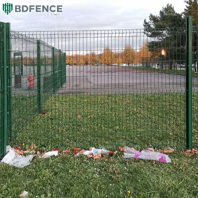 Pagar Keamanan Perimeter Panel Besi Logam 3D Melengkung yang Mudah Dirakit V Mesh Las