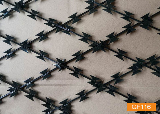Hgmt 2.5mm Steel Razor Wire Pvc Dilapisi Warna Hijau Berduri Untuk Panel Pagar Ternak