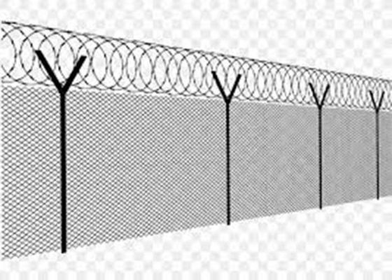 8 Ft Galvanized PVC Coated Cyclone Wire Mesh Chain Link Fence Roll Untuk Filipina