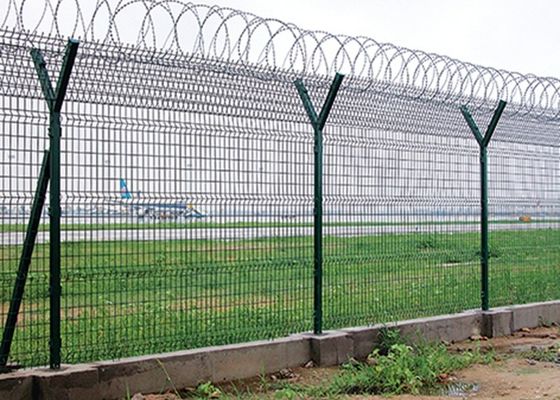 Kolom Berbentuk Y H2400mm 3D Curvy Airport Security Fencing