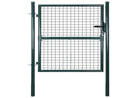 Dekorasi taman 2m Pintu pagar baja dengan gerbang ganda kayu PVC rangka diobati panas Welded Wire Mesh 3D Model melengkung Se