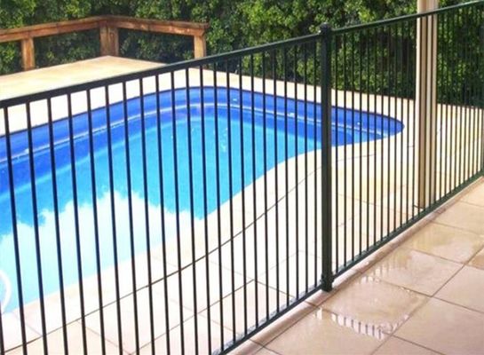 Kerangka Besi Kekuatan Tinggi Palisade Pagar Tubular Pagar Keamanan Panel Pagar Lantai Lubang Panas Untuk Gerbang Jalan