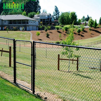 Panjang 30m PVC Coated Chain Link Garden Fence Dengan Round Post