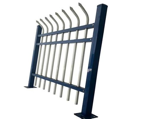 Modern Black Garden Zinc Post Square Tube Panel Logam Logam Pagar Dengan Lebar 7ft