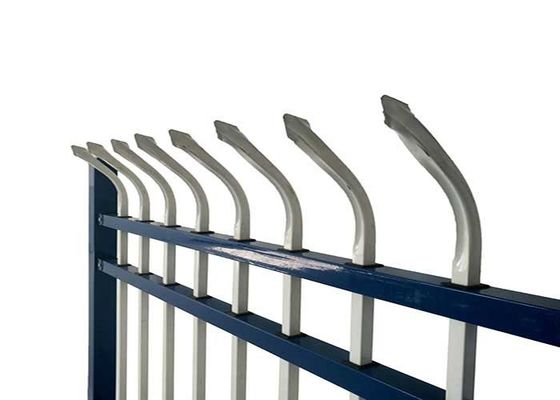 Modern Black Garden Zinc Post Square Tube Panel Logam Logam Pagar Dengan Lebar 7ft