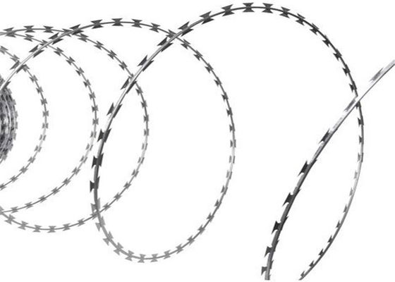 8 m / roll Concertina Razor Barbed Wire tahan korosi