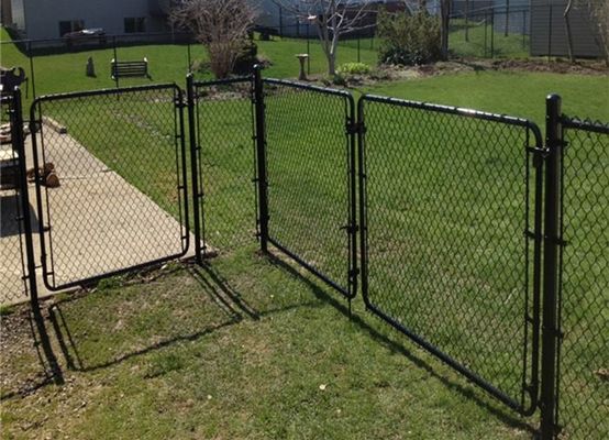 anti korosi Powder Coated 8 Ft Chain Link Fence Gate