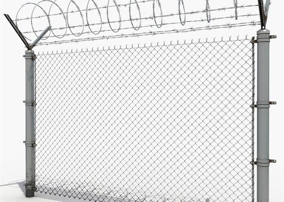 Olahraga Ground Galvanized Q195 2.0mm Chain Link Wire Mesh Anggar Tinggi 1.8m