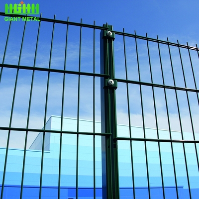 Powder Coated 50 * 200mm Double Wire Mesh Anggar Warna Hijau 3.5mm