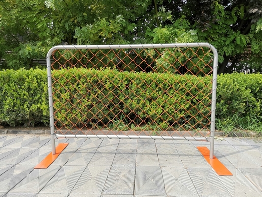 Pvc Chain Link Mesh Sementara Pagar Acara Logam Kaki Datar Crowd Control