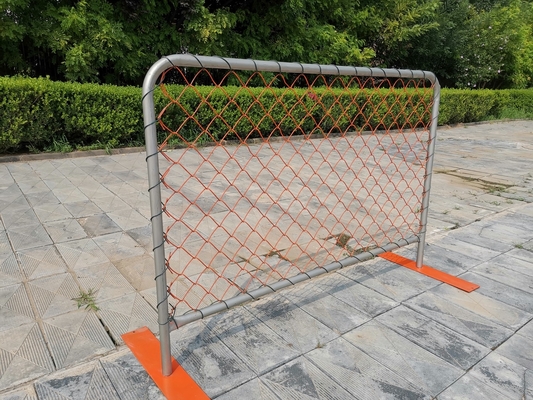 Pvc Chain Link Mesh Sementara Pagar Acara Logam Kaki Datar Crowd Control