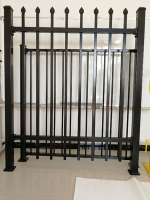Mudah dirakit Galvanized PVC dilapisi baja tempa pagar panel untuk kolam renang khusus tombak atas outdoor