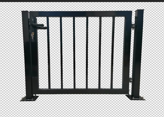 Ral6005 1.5 / 1.8m Tinggi Metal Garden Fence Gate Pvc Coated Welded Pipe Single